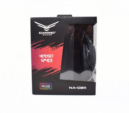 Naceb Audífonos Gamer Na-0311, Alámbrico, 2 M, Negro