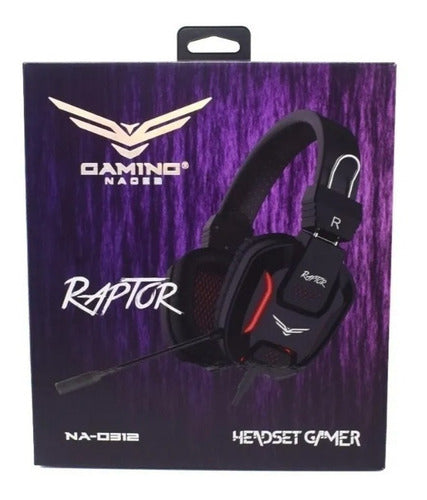 Audífonos Gamer Naceb Raptor Alámbrico 2.5 M Negro