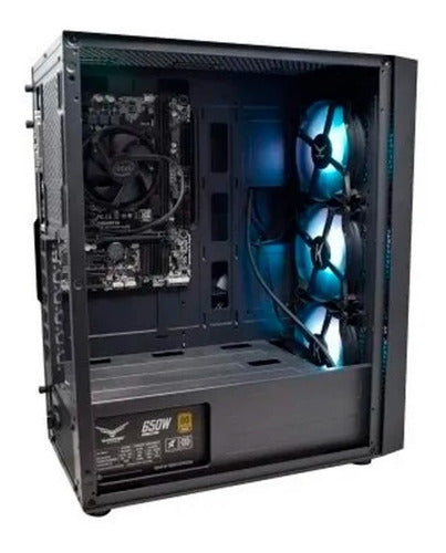 Gabinete Naceb Cyper Rgb Negro Atx S/fuente Cristal Na-0611