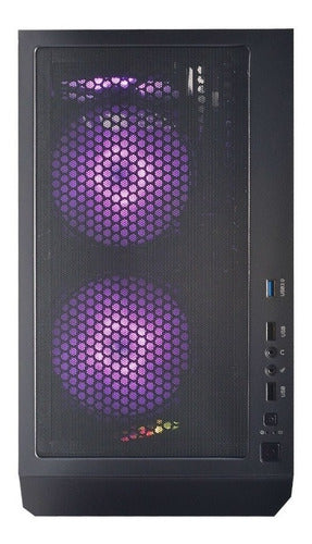 Gabinete Gamer Micro Atx 3 Ventiladores Led Rgb Naceb 0612
