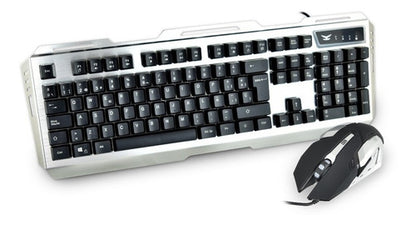 Kit Gamer De Teclado Mouse Naceb Na-0911 Alámbrico Usb Gris