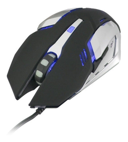 Kit Gamer De Teclado Mouse Naceb Na-0911 Alámbrico Usb Gris