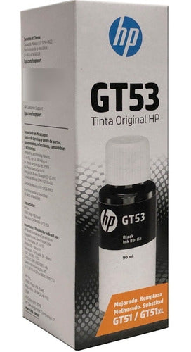 Botella Tinta Hp Gt51 / Gt53 Negro 1vv22al Original Mejorado