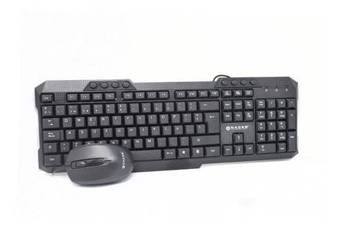 Kit Teclado Mouse Naceb Ergonomico Alambrico Usb Optico, Esp