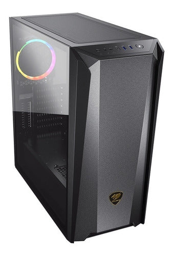 Gabinete Gamer Cougar Mx660 Iron Rgb Dark Black Media Torre