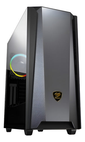 Gabinete Gamer Cougar Mx660 Iron Rgb Dark Black Media Torre