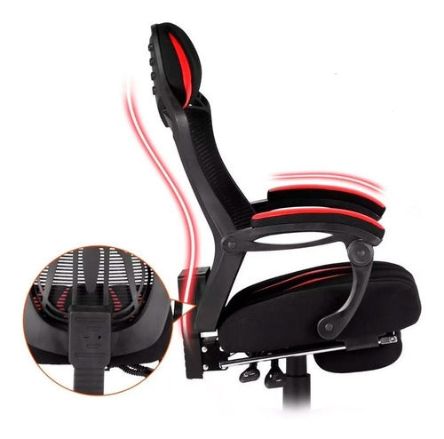 Silla Gamer Naceb Na-0928 Spider Con Reposa Piernas Plegable