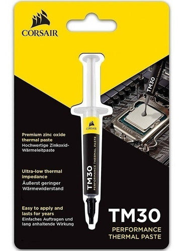 Corsair TM30 Pasta térmica de rendimiento | Ultraba impedancia térmica CPU/GPU | 3 gramos | w/aplicador