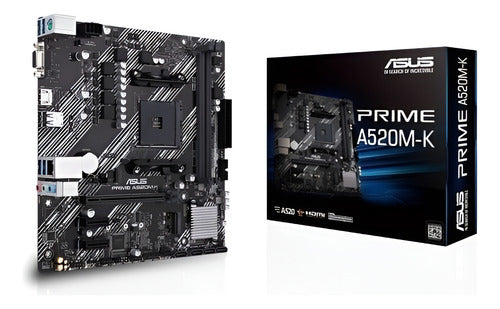 Tarjeta Madre Asus Prime A520m-k Am4 Ddr4 Micro Atx