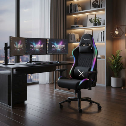 Silla Stylos Xzeal Xz15 Rgb Gaming Reclinable Negro Xzsxz15b