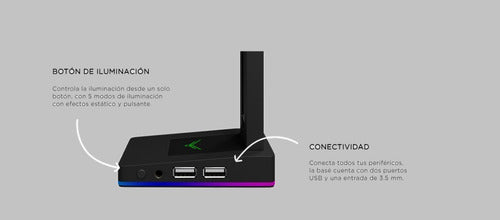 Base Para Headset, Naceb T11 Eleven Rgb, Usb X2- 3.5mm X1