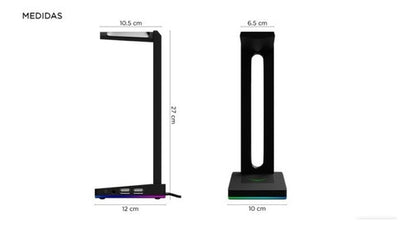 Base Para Headset, Naceb T11 Eleven Rgb, Usb X2- 3.5mm X1