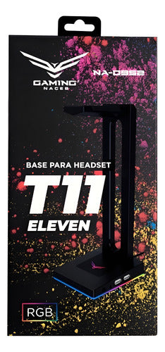 Base Para Headset, Naceb T11 Eleven Rgb, Usb X2- 3.5mm X1