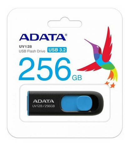 Memoria Usb Adata Dashdrive Uv128, 256gb Usb 3.0 Negro/azul