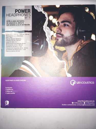 Audífonos Over-ear Alámbricos Lf Acoustics Mix 3.5 - 6.3 Mm Color Negro