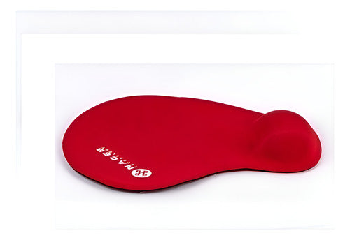 Naceb Tecnología Mousepad Con Soporte De Gel Na-549 Microfibra Lycra Elástica Color Rojo