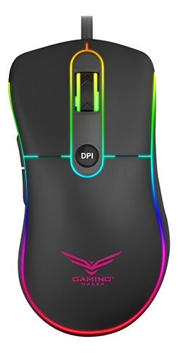 Mouse Gamer Naceb Óptico, Alámbrico, Usb, 3200dpi