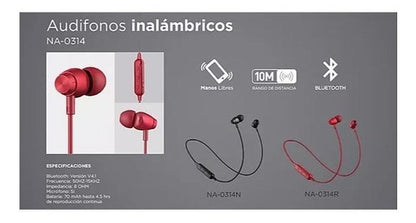Naceb Audífonos Intrauriculares, Micrófono, Inalámbrico