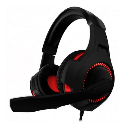 Naceb Audífonos Gamer, Alámbrico, 3.5mm, Negro/rojo