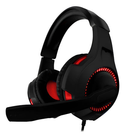 Naceb Audífonos Gamer, Alámbrico, 3.5mm, Negro/rojo