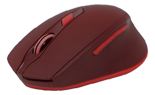 Mouse Naceb Óptico, Inalámbrico, Usb, 1600dpi, Rojo
