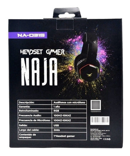 Audifonos Gamer Naceb Na-0315 Naja Rgb Microfono Xbox One Pc