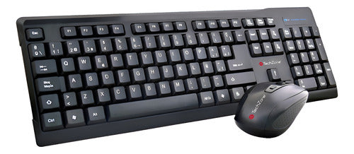 Kit De Teclado Y Mouse Inalámbrico Techzone Tz16comb01 Negro