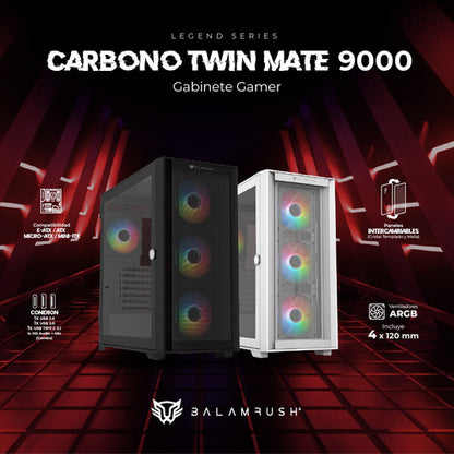 Gabinete Gamer Balam Rush Full Torre E-atx Carbono Twin Mate