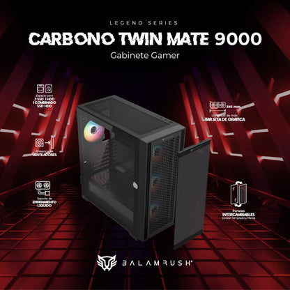 Gabinete Gamer Balam Rush Full Torre E-atx Carbono Twin Mate