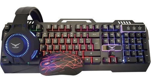 Kit Gamer Naceb 4 En 1 Teclado Mouse Audifonos Mousepad