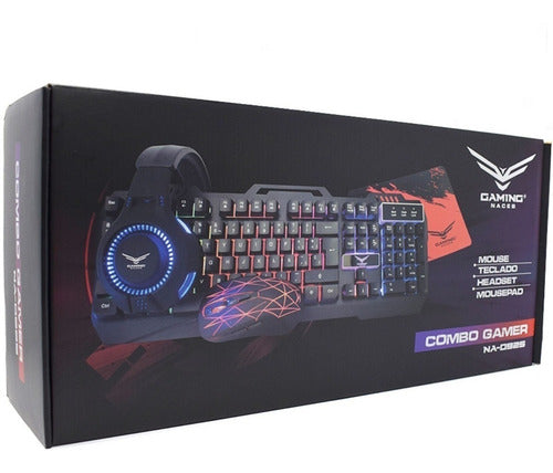 Kit Gamer Naceb 4 En 1 Teclado Mouse Audifonos Mousepad