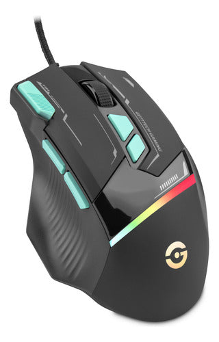Mouse Gamer Getttech Alámbrico Dpi 7200 8 Botones  Rgb