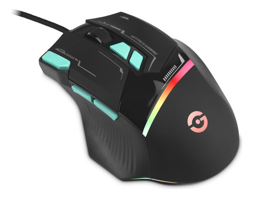 Mouse Gamer Getttech Alámbrico Dpi 7200 8 Botones  Rgb