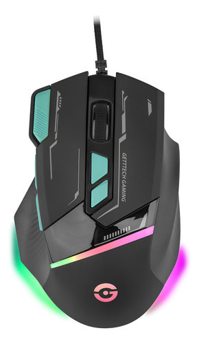 Mouse Gamer Getttech Alámbrico Dpi 7200 8 Botones  Rgb