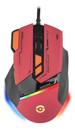 Mouse Gamer Getttech Alámbrico Dpi 7200 8 Botones  Rgb