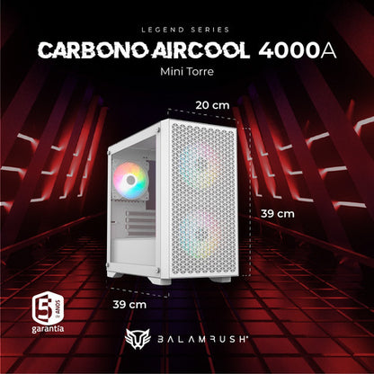 Gabinete Gamer Rush Balam Mini Torre M-atx Carbono Aircool