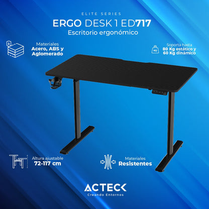Escritorio Ergonomico Altura Ajustable Ac-937290 Acteck