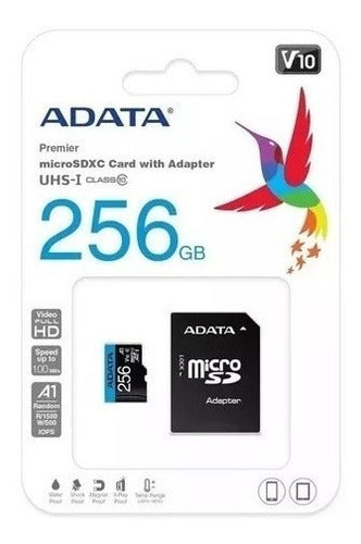Tarjeta De Memoria Adata Premier Ausdx256guicl10a1-ra1 Con Adaptador Sd 256gb