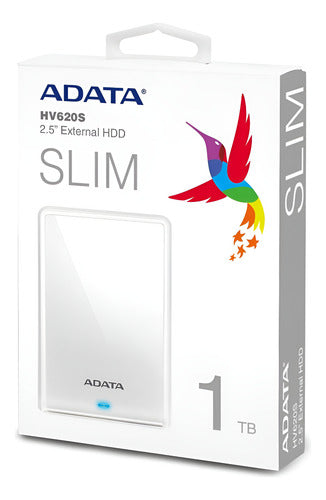Disco Duro Externo Adata Hv620s Slim 1tb Usb 3.1 Blanco
