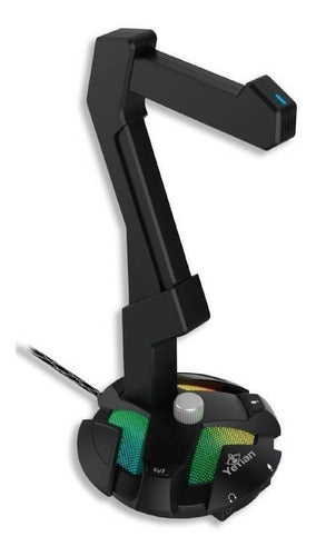 Yeyian Base Para Audífonos Overpower Rgb 2x Usb 3.5mm Negro