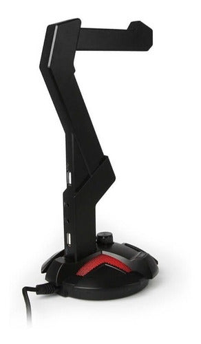 Yeyian Base Para Audífonos Overpower Rgb 2x Usb 3.5mm Negro