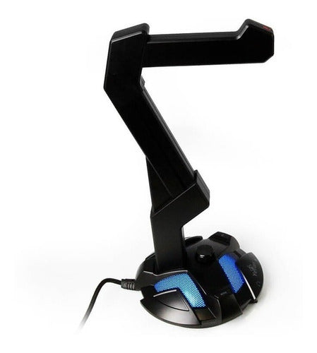 Yeyian Base Para Audífonos Overpower Rgb 2x Usb 3.5mm Negro