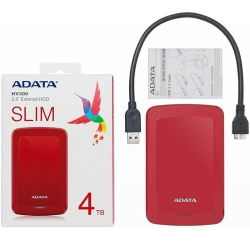 Disco Duro Externo Adata Hv300 4tb Usb 3.1 Portatil Colores