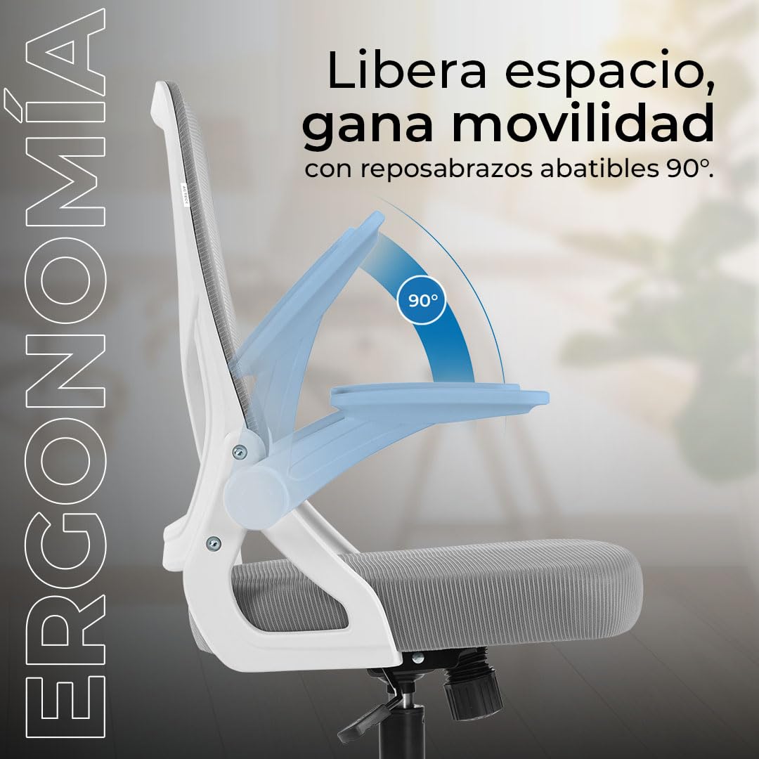Acteck Silla Flux Core Ec303 Respaldo Malla Reposabrazos Gri Gris Malla