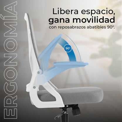 Acteck Silla Flux Core Ec303 Respaldo Malla Reposabrazos Gri Gris Malla